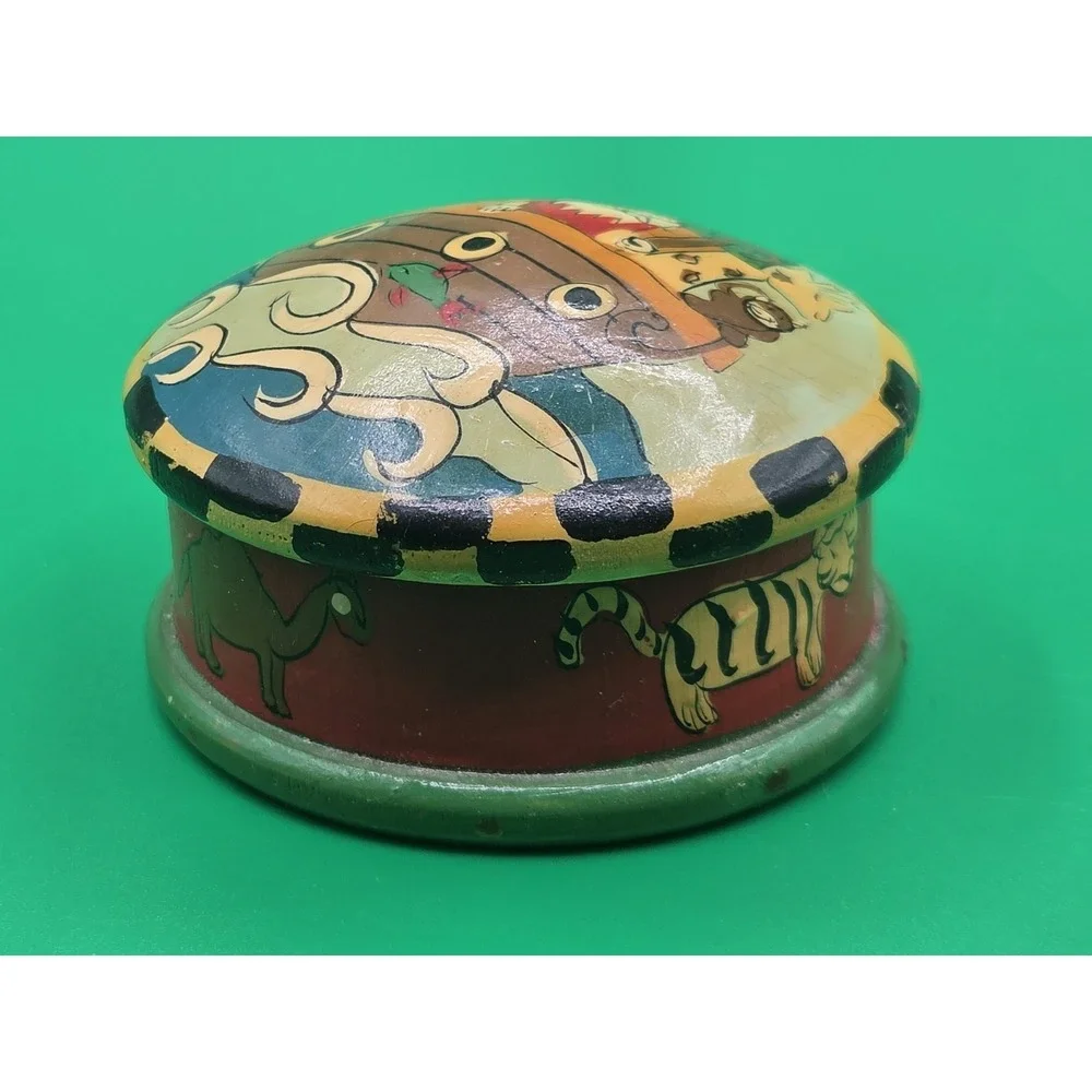 VTG Midwest of Cannon Falls Noah's Ark Lacquered‎ Trinket Box Art Religious Gift